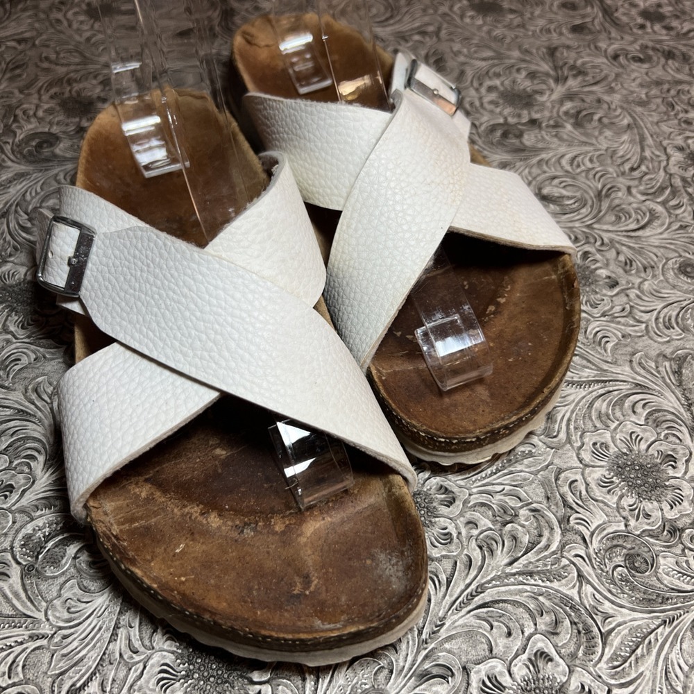 Birkenstock Betula White Sandals Women 36 35 US 5-5.5 Comfort Slip On
